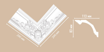 Внутренний угол для потолочного плинтуса DECOMASTER